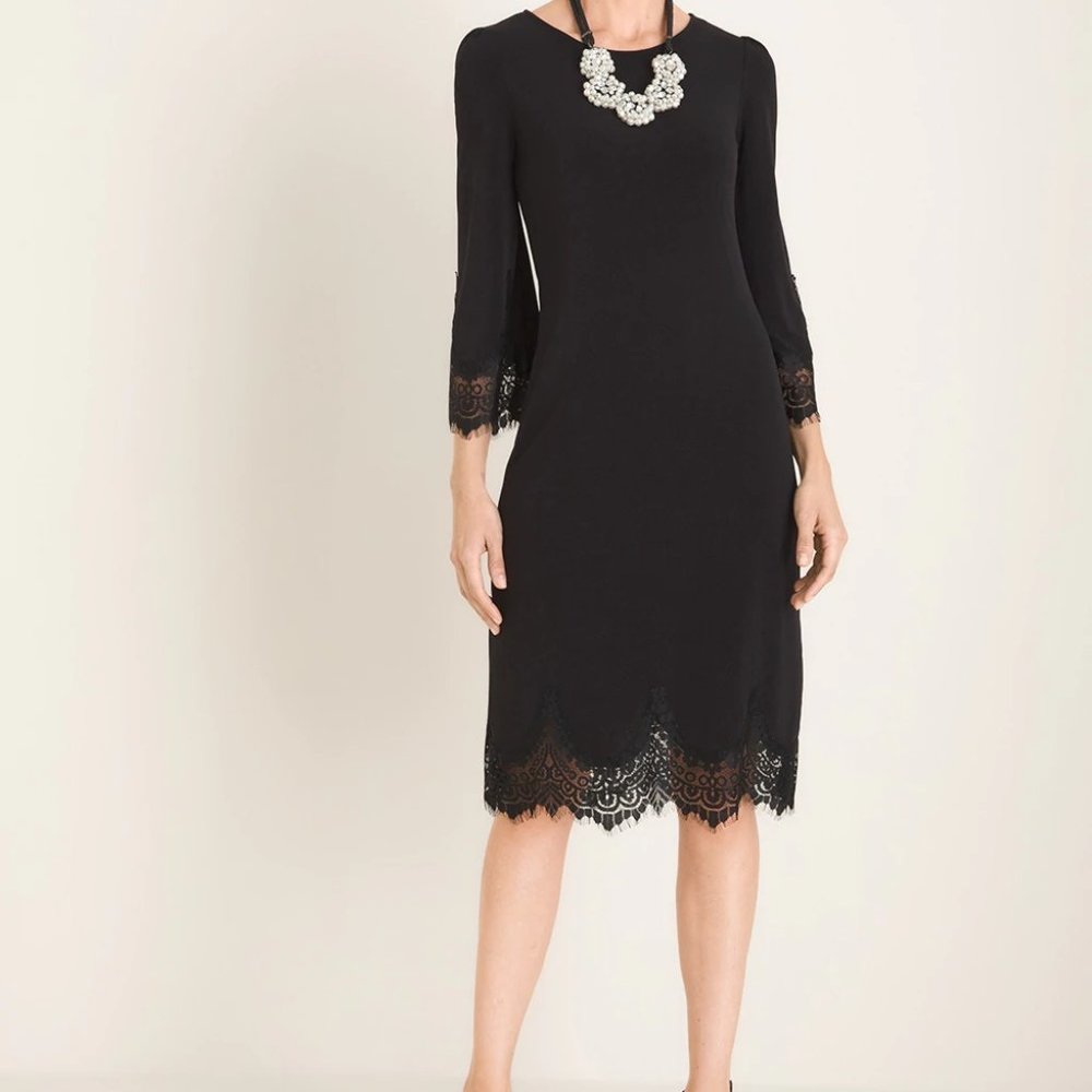 Chico's Lace trim Little Black Dress